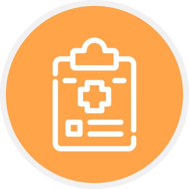 Tıbbi Rapor Satırı Çemberi Basit Simge, Vektör İllüstrasyonu