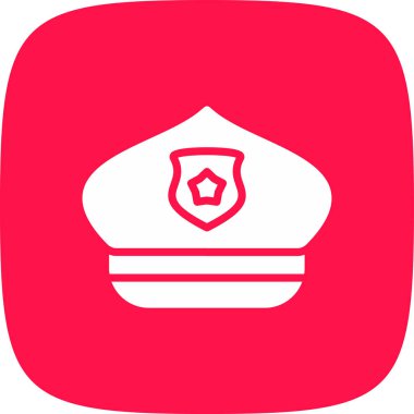 Polis Şapkası Simgesi, Vektör İllüstrasyonu