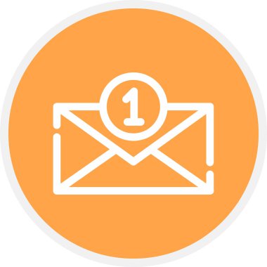 Yeni E- posta Satırı Çemberi Basit Simge, Vektör Resimleri