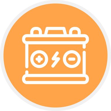 Araba Batarya Hattı Çemberi Basit Simge, Vektör Resimleri