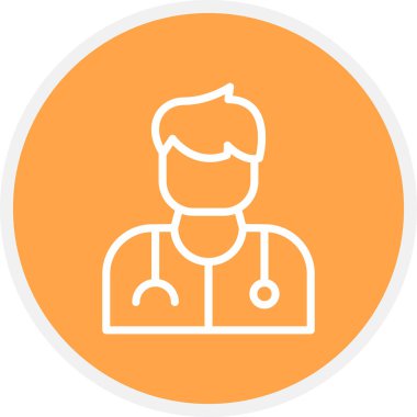 Doktor Satır Çemberi Basit Simge, Vektör İllüstrasyonu