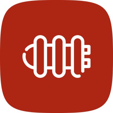 Isıtıcı Basit Simgesi, Vektör İllüstrasyonu