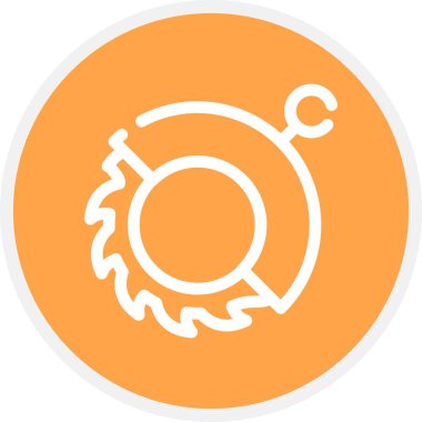 Dairesel Testere Çizgisi Çemberi Basit Simge, Vektör Resimleri