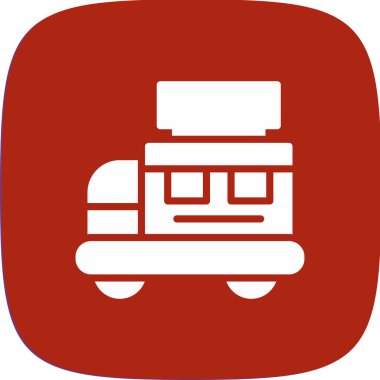 Van basit simgesi, vektör illüstrasyonu