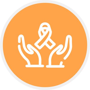 Dayanışma Çizgisi Çemberi Basit Simge, Vektör Resimleri