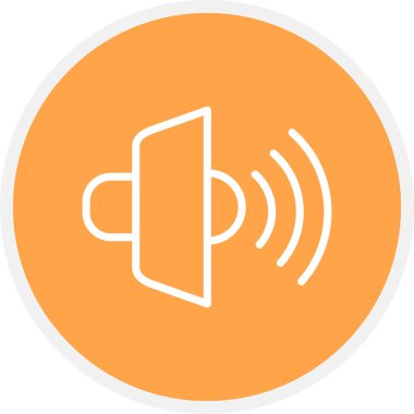 Gürültülü Sözcü Satırı Çemberi Basit Simge, Vektör İllüstrasyonu