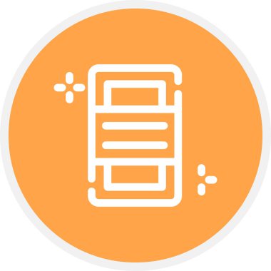 Altın Çubuk Satır Çemberi Basit Simge, Vektör İllüstrasyonu