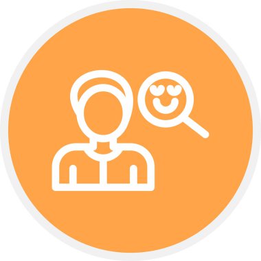 Karmaşık Duygu Satırı Çemberi Basit Simge, Vektör Resimleri