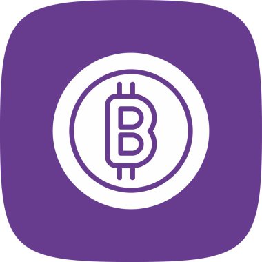 Bitcoin Basit Simge, Vektör İllüstrasyonu