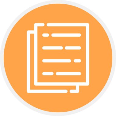 Kağıt Satırı Çemberi Basit Simge, Vektör İllüstrasyonu