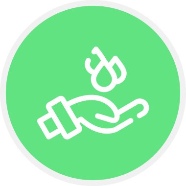 El Su Hattı Çemberi Basit Simge, Vektör Resimleri