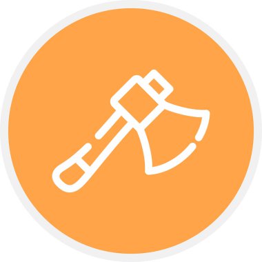 Axe Satır Çemberi Basit Simge, Vektör İllüstrasyonu