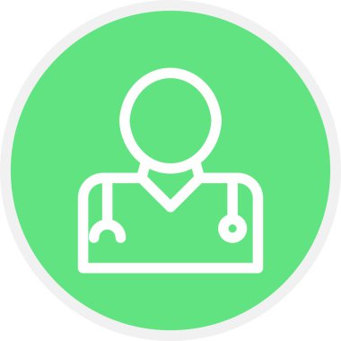 Doktor Satır Çemberi Basit Simge, Vektör İllüstrasyonu