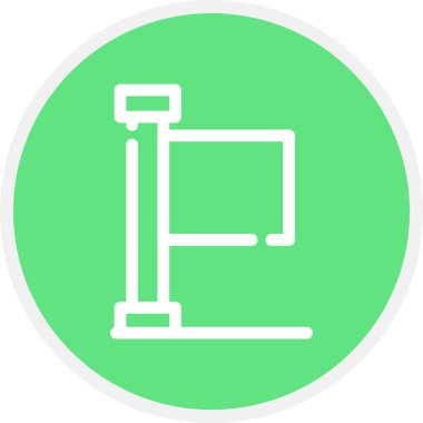 Bayrak Çizgisi Çemberi Basit Simge, Vektör İllüstrasyonu