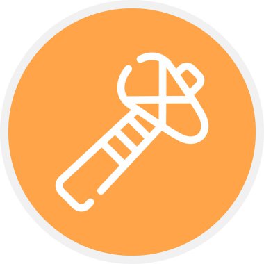 Taş Balta Çizgisi Çemberi Basit Simge, Vektör İllüstrasyonu