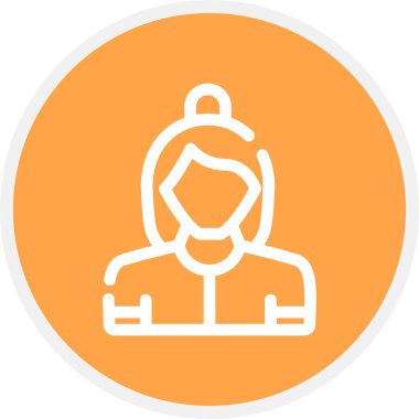 Müşteri Satırı Çemberi Basit Simge, Vektör İllüstrasyonu