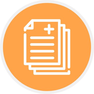 Tıbbi Raporlar Satır Çemberi Basit Simge, Vektör Resimleri