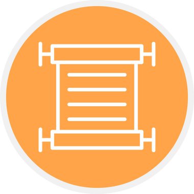 Parşömen Satırı Çemberi Basit Simge, Vektör İllüstrasyonu