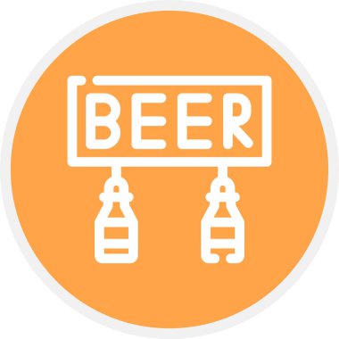 Bira Hattı Çemberi Basit Simge, Vektör İllüstrasyonu