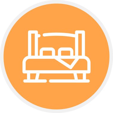 Çift Yatak Hattı Çemberi Basit Simge, Vektör Resimleri