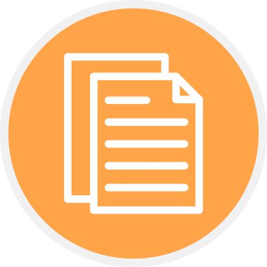 Kağıt Satırı Çemberi Basit Simge, Vektör İllüstrasyonu