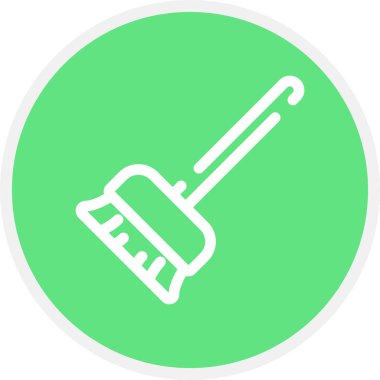 Süpürge Hattı Çemberi Basit Simge, Vektör İllüstrasyonu