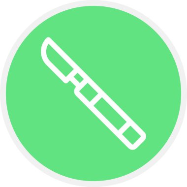 Bıçak Çizgisi Çemberi Basit Simge, Vektör İllüstrasyonu