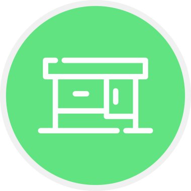 Masa Satırı Çemberi Basit Simge, Vektör İllüstrasyonu