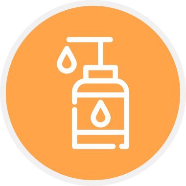 El Temizleme Hattı Çemberi Basit Simge, Vektör İllüstrasyonu