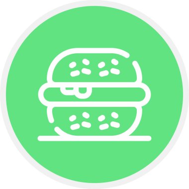 Hamburger Hattı Çemberi Basit Simge, Vektör İllüstrasyonu