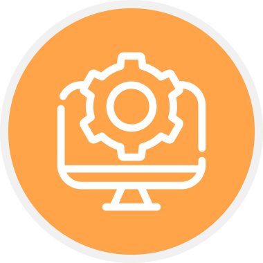 İş Hattı Çemberi Basit Simge, Vektör İllüstrasyonu