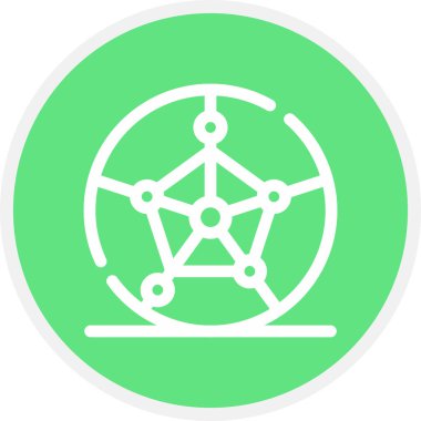 Doldurulmuş Radar Çizgisi Çemberi Basit Simge, Vektör Resimleri