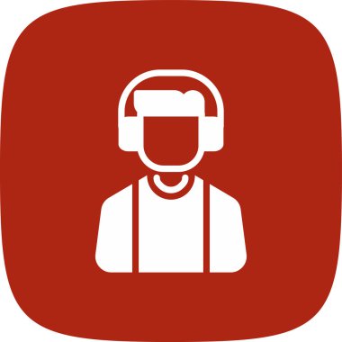 Kulaklık takan bir kadının vektör çizimi