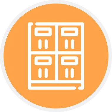 Dolap Satırı Çemberi Basit Simge, Vektör İllüstrasyonu