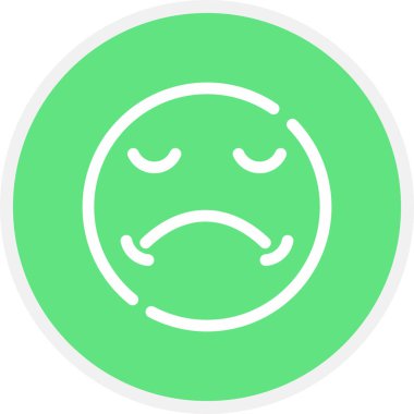 Üzücü Satır Çemberi Basit Simge, Vektör İllüstrasyonu