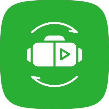 Sanal Gerçeklik Basit Simge, Vektör İllüstrasyonu