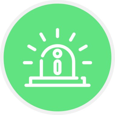 Siren Hattı Çemberi Basit Simge, Vektör İllüstrasyonu