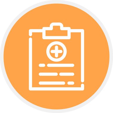 Tıbbi Rapor Satırı Çemberi Basit Simge, Vektör İllüstrasyonu