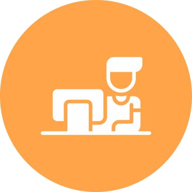 Ofisteki bir adamın vektör çizimi