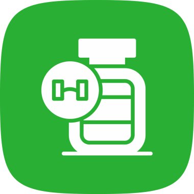 Protein Tozu Basit Simge, Vektör İllüstrasyonu