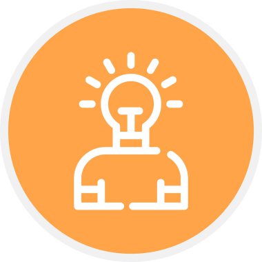 Fikir Satırı Çemberi Basit Simge, Vektör İllüstrasyonu