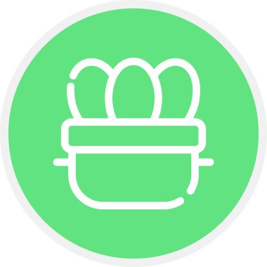 Yumurta Çizgisi Çemberi Basit Simge, Vektör İllüstrasyonu