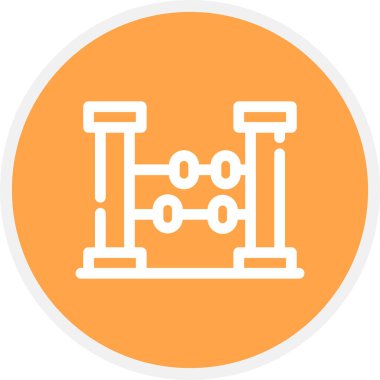 Abaküs Çizgisi Çemberi Basit Simge, Vektör İllüstrasyonu