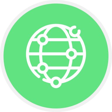 Ağ Çizgisi Çemberi Basit Simge, Vektör İllüstrasyonu