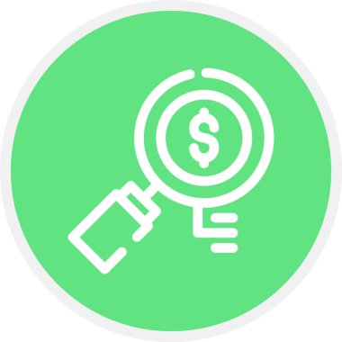 Pazar Araştırma Çizgisi Çemberi Basit Simge, Vektör Resimleri