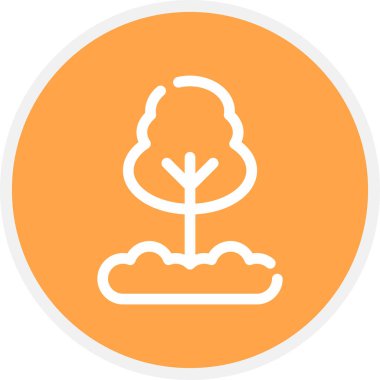 Çam Çizgisi Çemberi Basit Simge, Vektör İllüstrasyonu