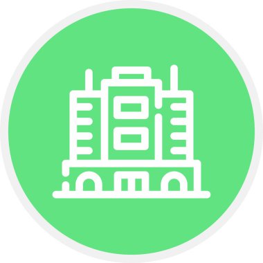 Otel Satır Çemberi Basit Simge, Vektör İllüstrasyonu