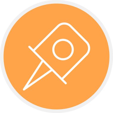 Pin Satırı Çemberi Basit Simge, Vektör İllüstrasyonu