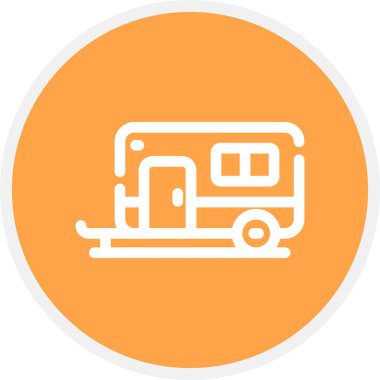 Karavan Hattı Çemberi Basit Simge, Vektör İllüstrasyonu