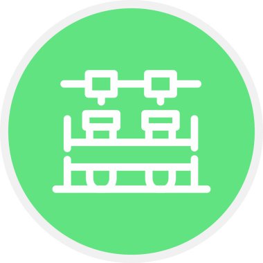 Kimya Çizgisi Çemberi Basit Simge, Vektör İllüstrasyonu